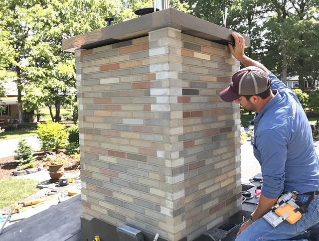 Palm Coast Chimney Sweep completing a modern chimney remodel in Palm Coast, FL