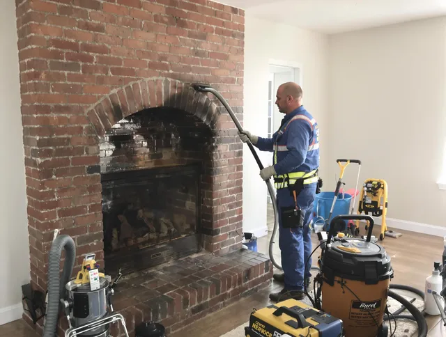 Palm Coast Chimney Sweep expert performing detailed chimney sweep in Palm Coast, FL