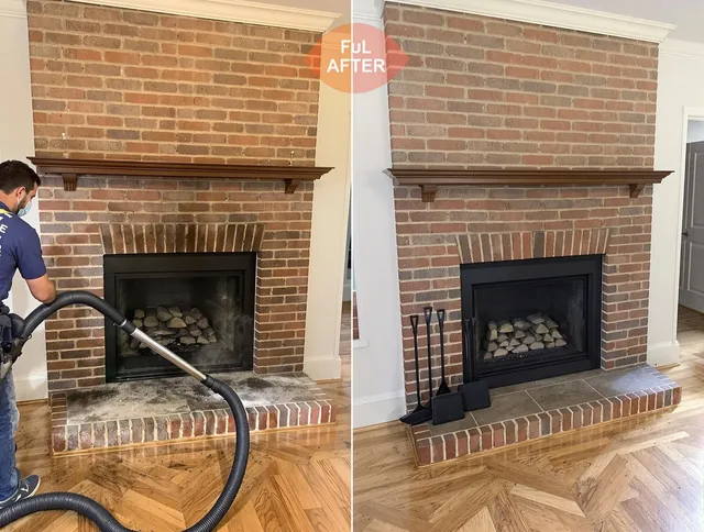Palm Coast Chimney Sweep carefully sanitizing a fireplace in Palm Coast, FL