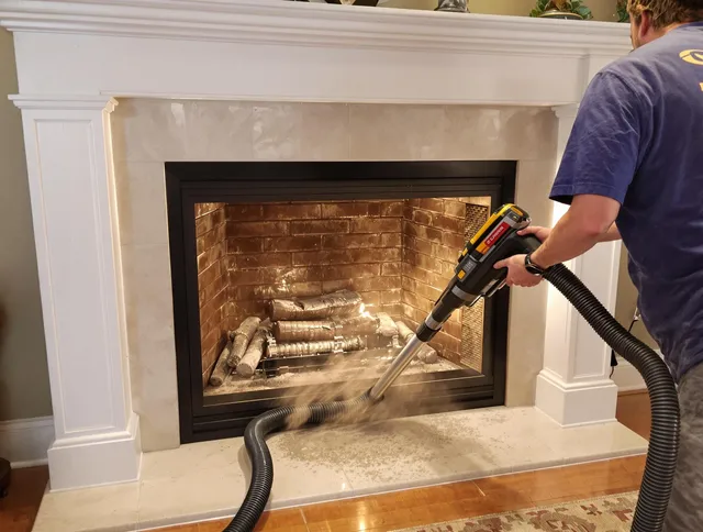 Fireplace cleaning performed by Palm Coast Chimney Sweep in Palm Coast, FL
