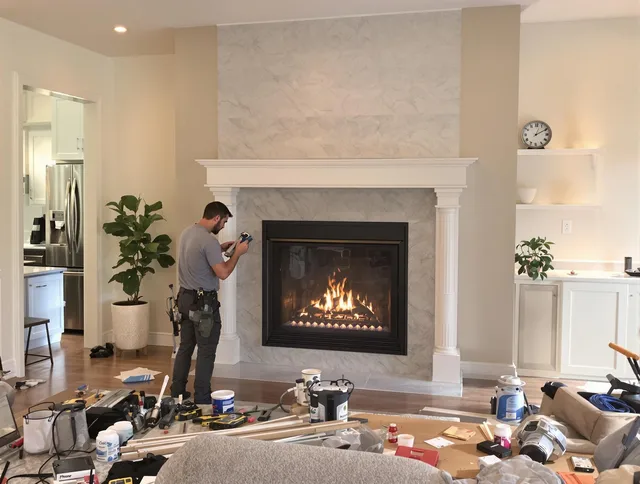 Newly installed fireplace by Palm Coast Chimney Sweep in Palm Coast, FL